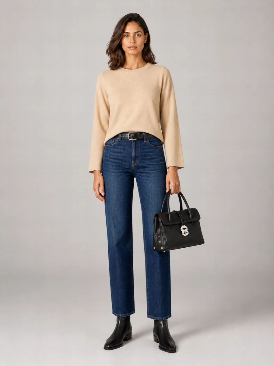 Elisabetta Franchi Denim Straight-Leg Trousers
