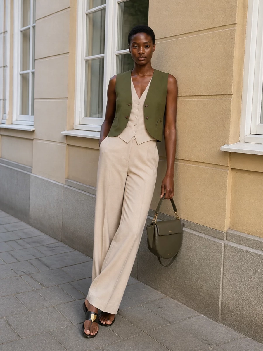 Blaze milano waistcoat beige tailored trousers