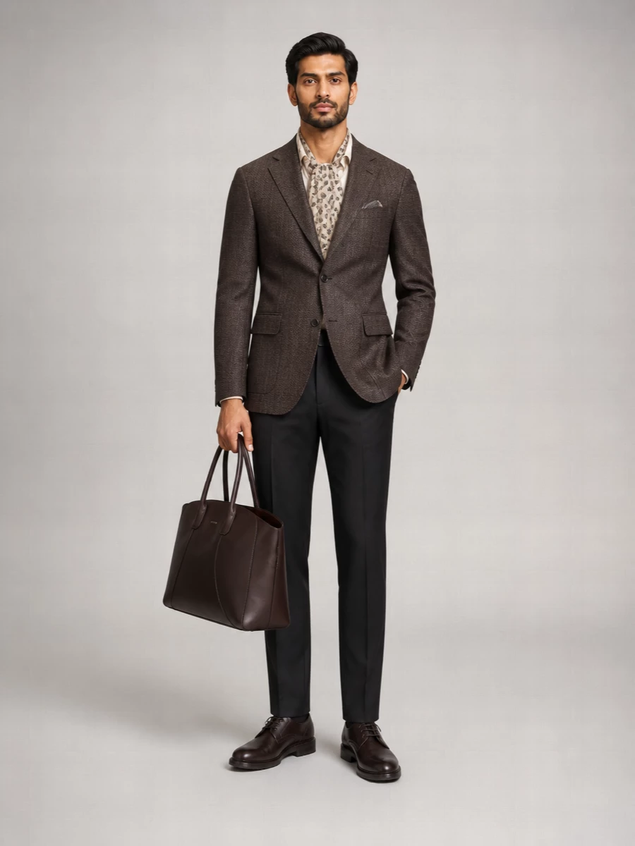 Brunello Cucinelli Silk Printed Pocket Square