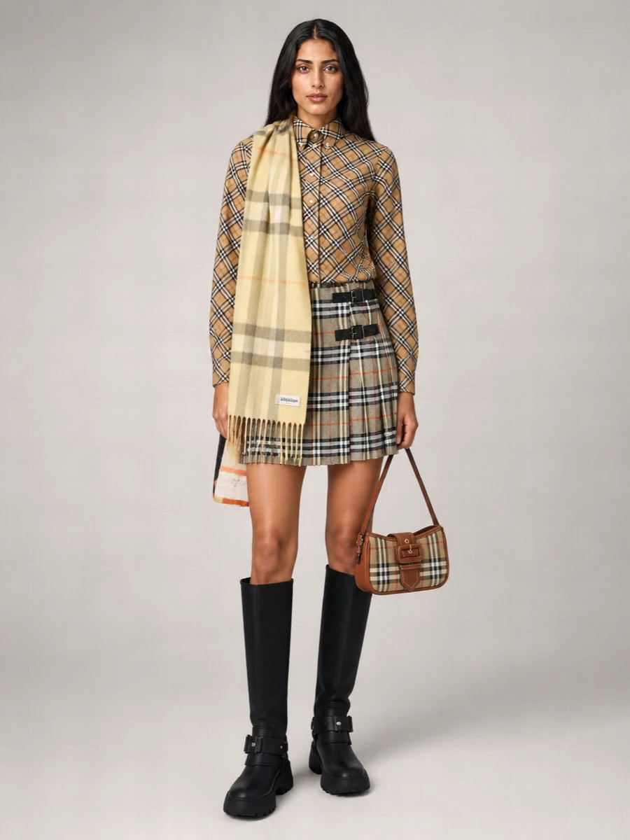 Burberry Wool Pleated Mini Skirt