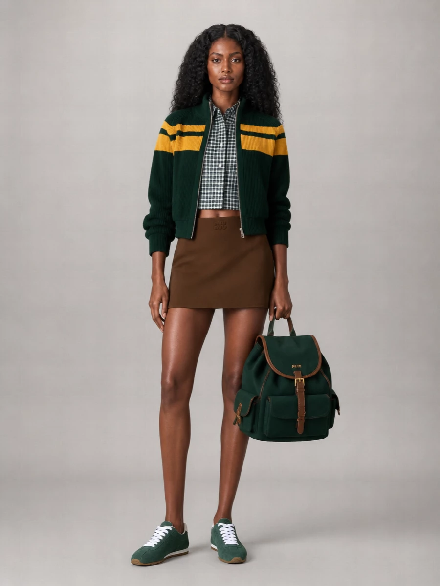 Miu Miu Striped Wool Cardigan