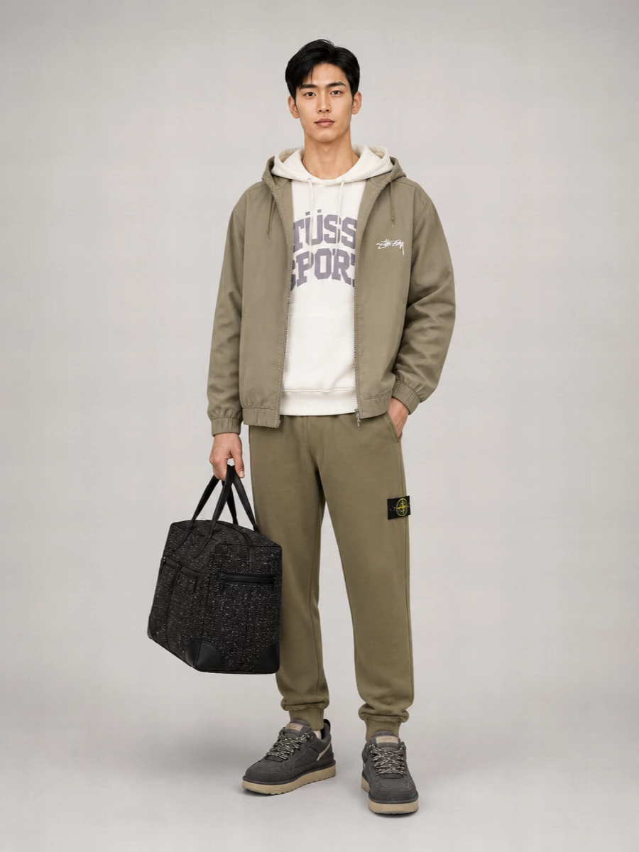Stüssy Logo Print Hooded Jacket