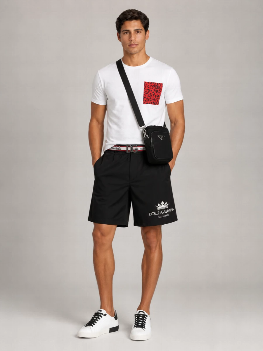 Dolce&Gabbana Leopard Pocket Cotton T-Shirt
