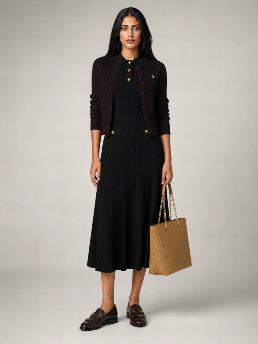 Ralph Lauren Wool Cashmere Cable Knit Cardigan