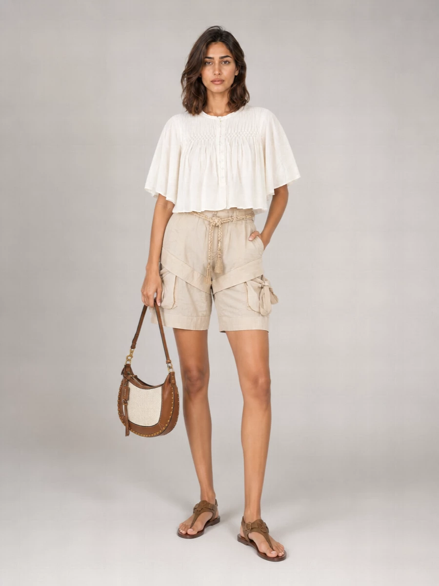 Isabel Marant Etoile Viscose Blend Belted Knee-Length Shorts