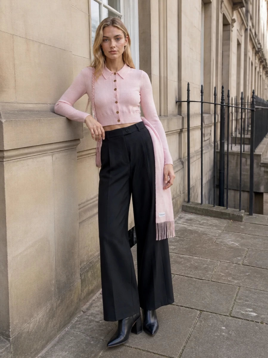 Sportmax cardigan wide leg trousers ankle boots