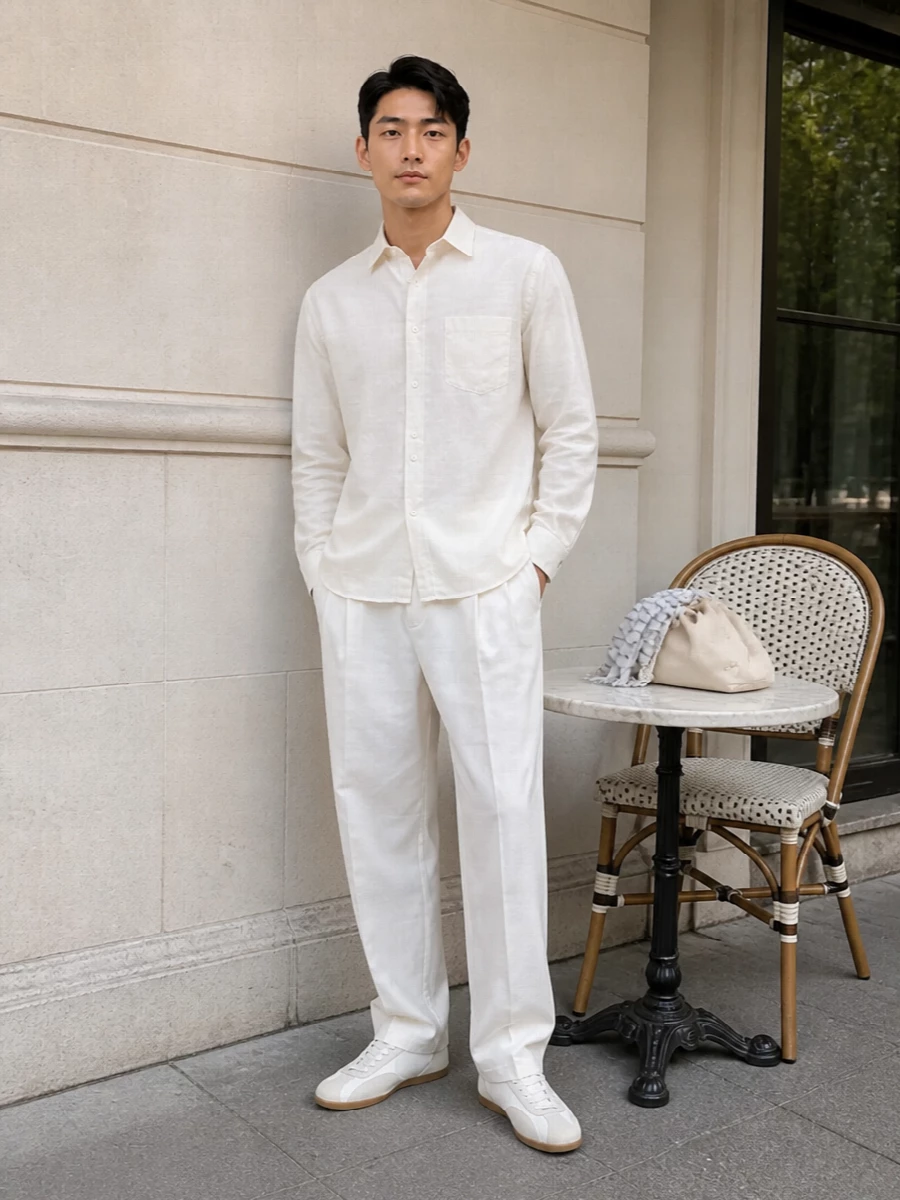 Stussy shirt off white trousers represent sneakers