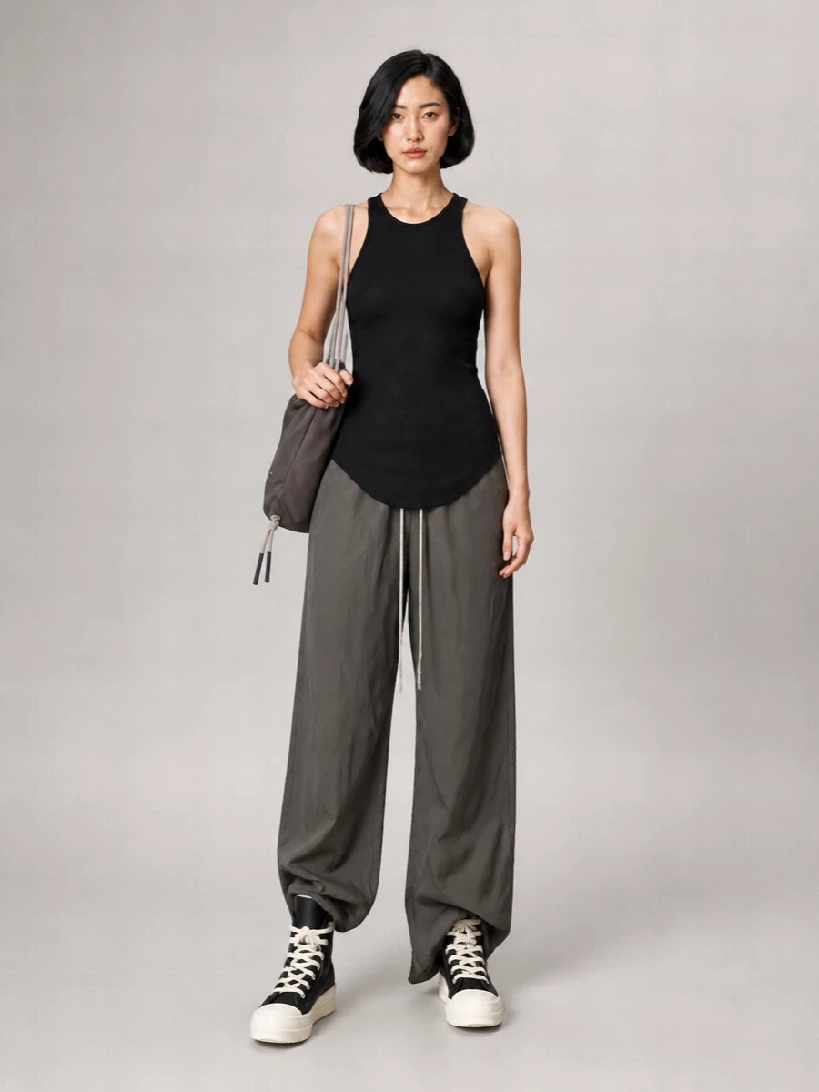 Rick Owens Silk Paneled Flared Trousers