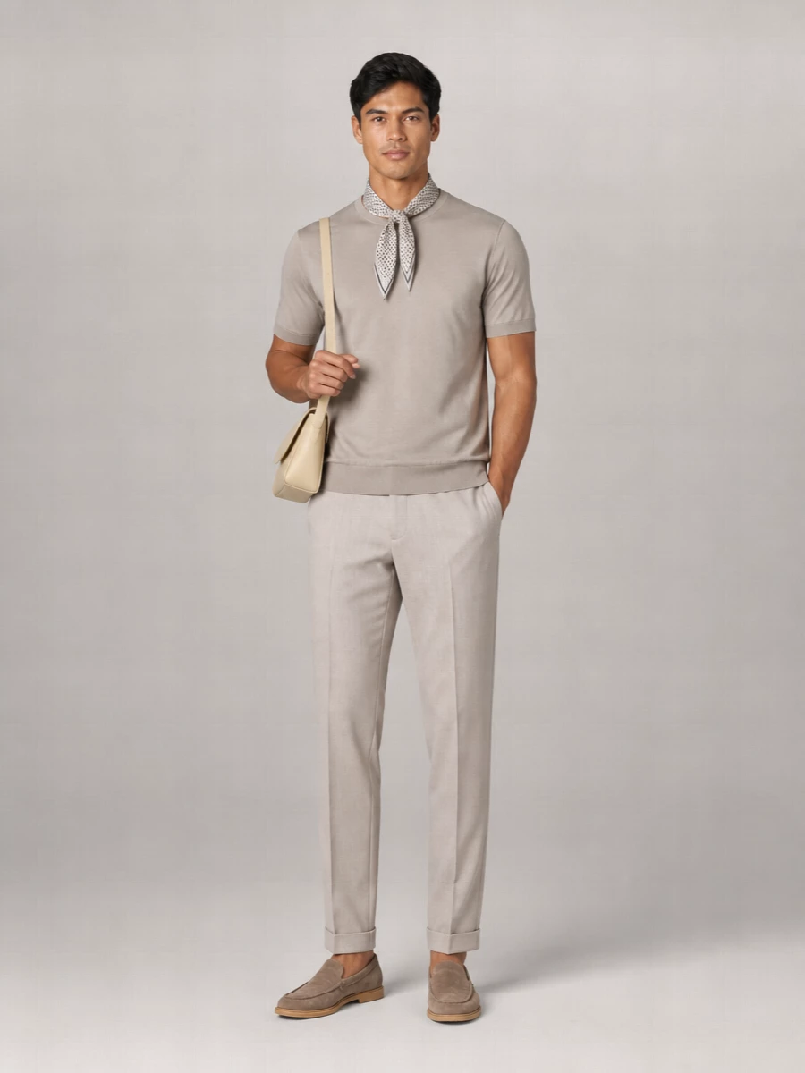 John Smedley Short Sleeves With Ribbed Neckline And Hem