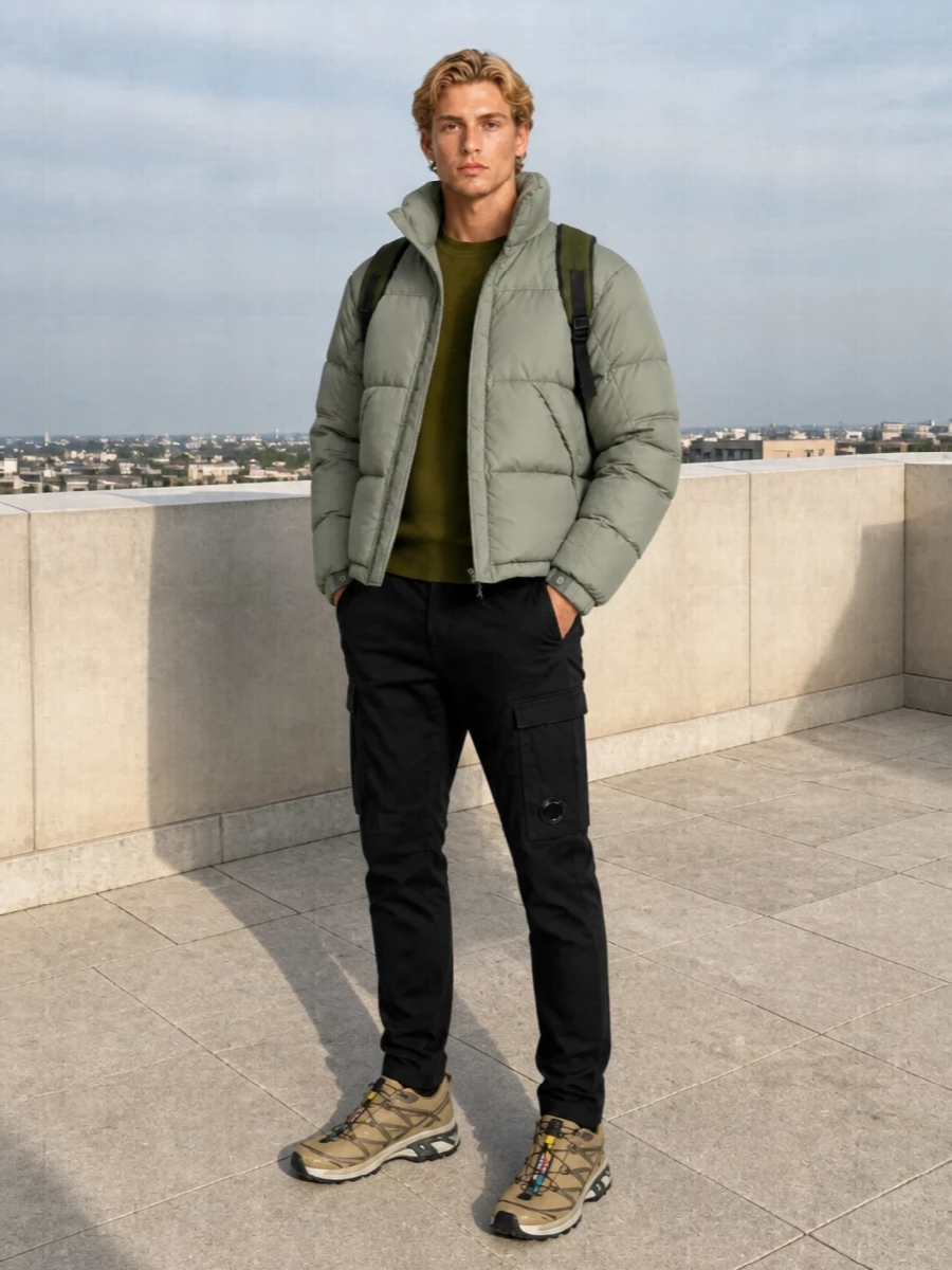 Ten c puffer cp company cargo pants outfit