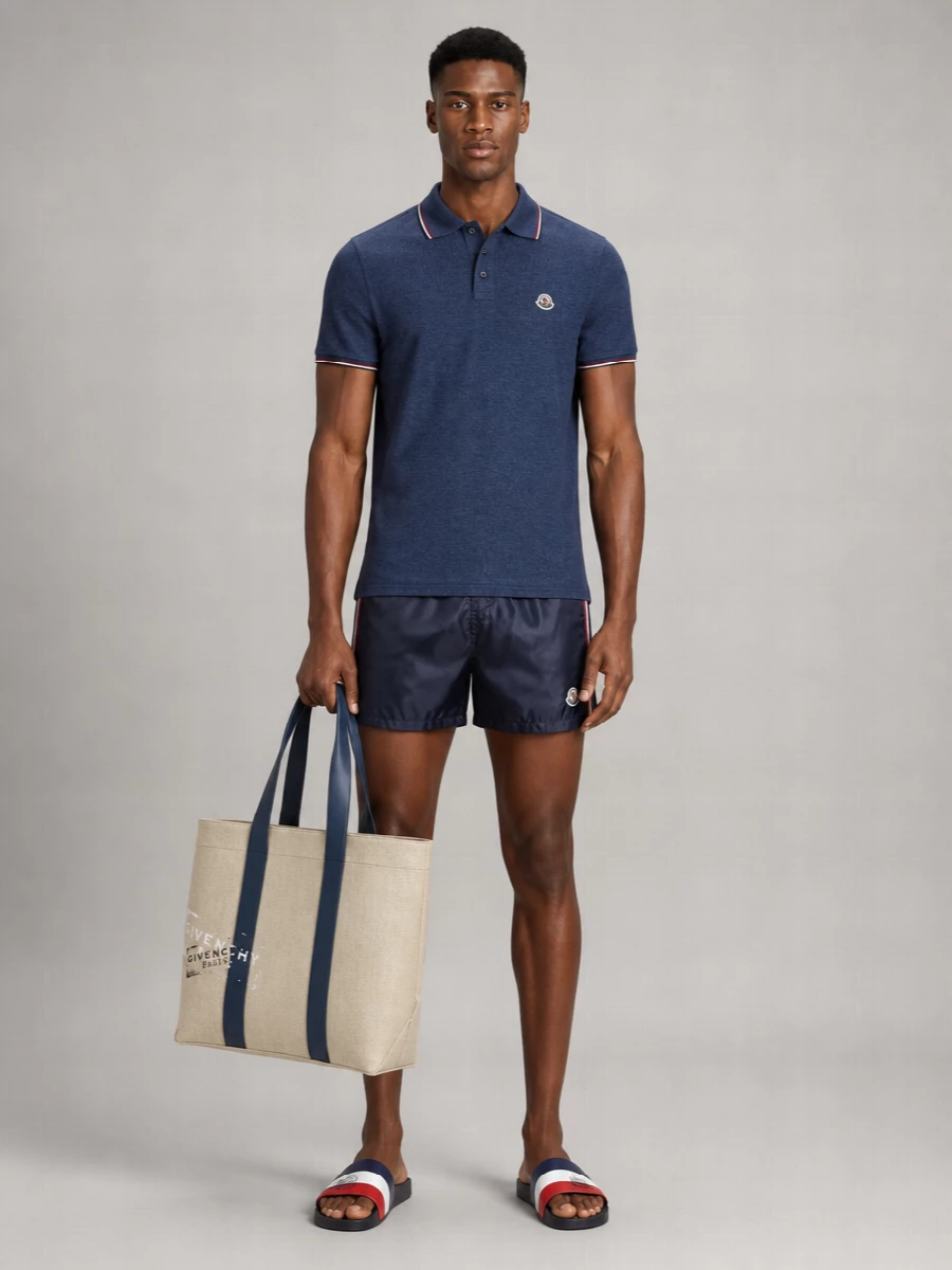 Moncler Multicolor Rubber Logo-Print Slides