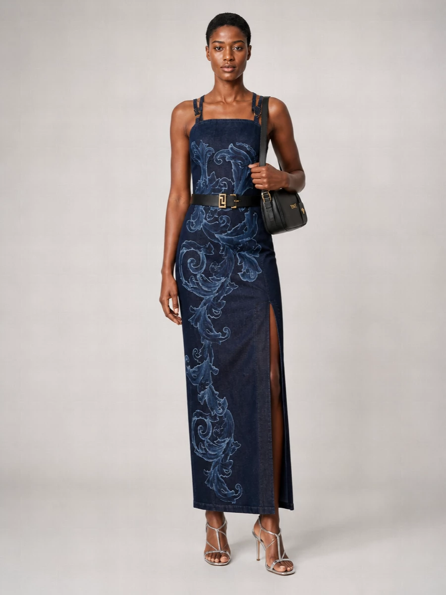 Versace Jeans Couture Denim Maxi Dress