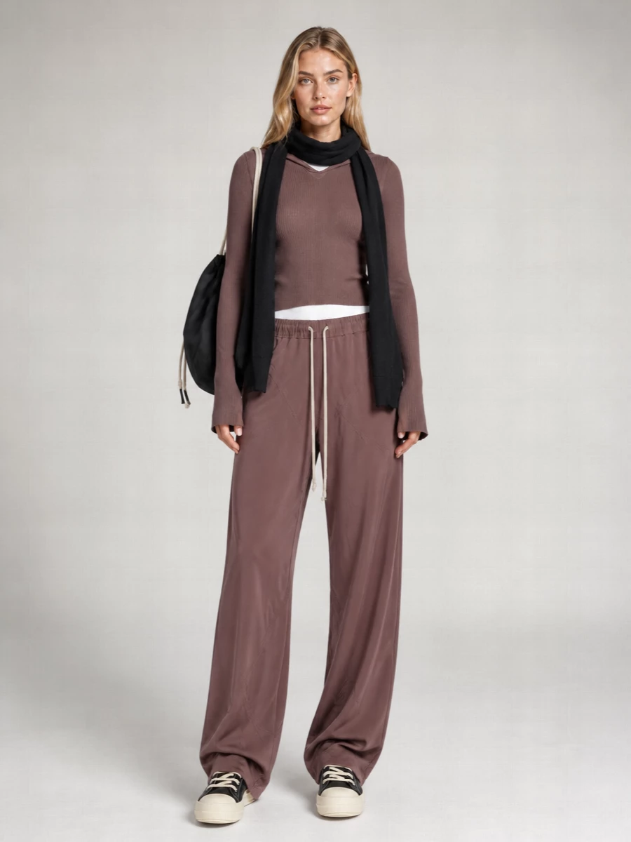 Rick Owens Ribbed Cropped Hooded Long-Sleeve Top