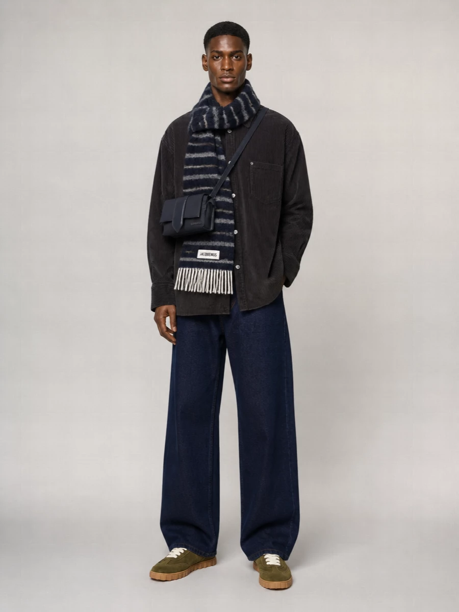 Ami Paris Denim Wide-Leg Jeans