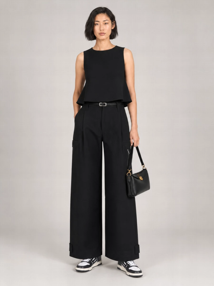 Ami Paris Acetate Blend Cargo Pants With Adjustable Hemline