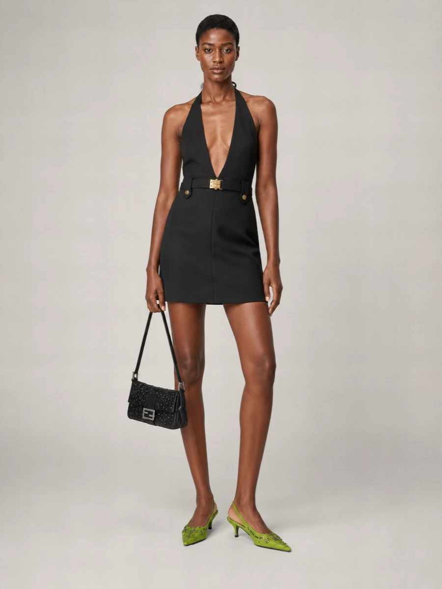 Fendi Baguette Calf Leather Clutch Bag