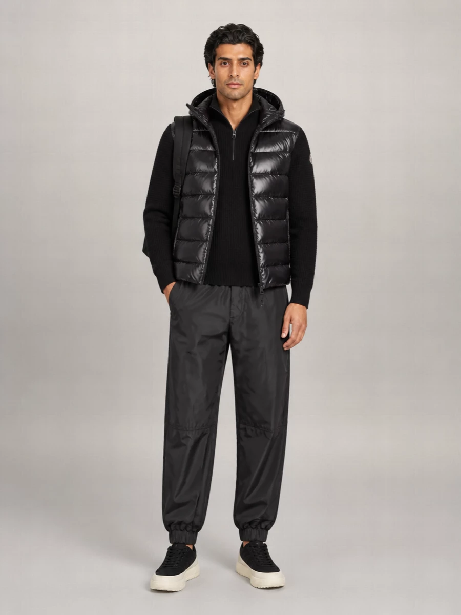 Moncler down quilted high-collar puffer jacket