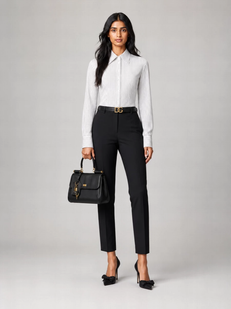Dolce&Gabbana Wool Silk High-Rise Slim-Fit Tuxedo Trousers