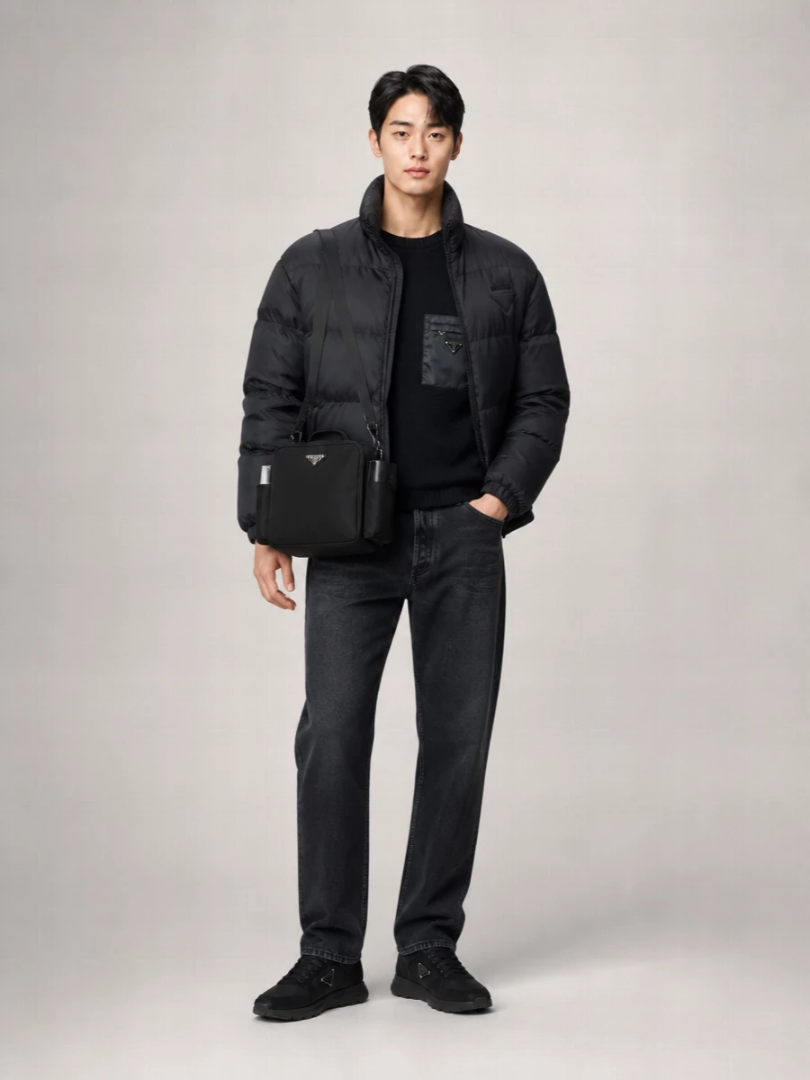 Prada Down High-Neck Padded Jacket