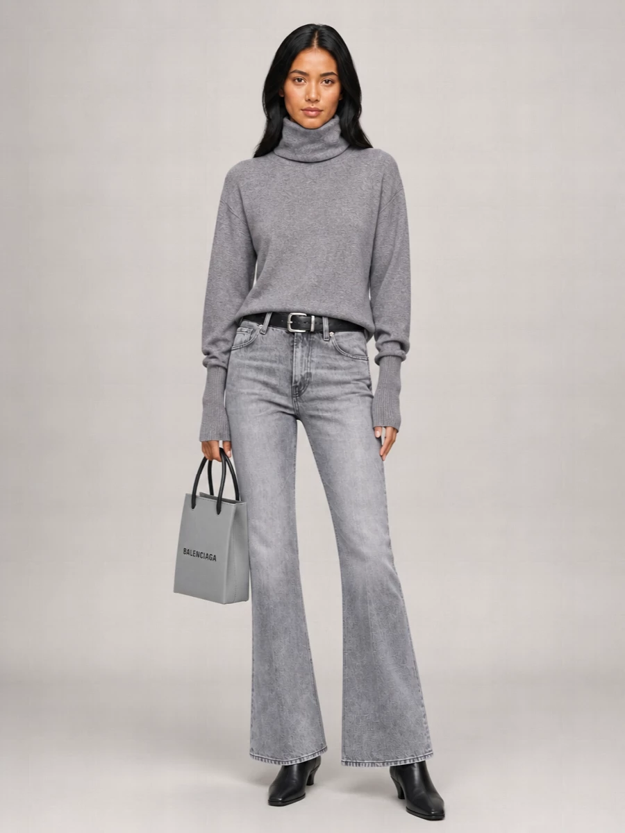 Haikure Cotton Straight-Leg Flared Trousers