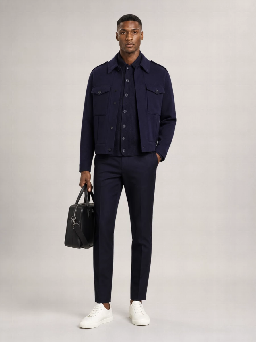 Emporio Armani Virgin Wool Single Breasted Coat