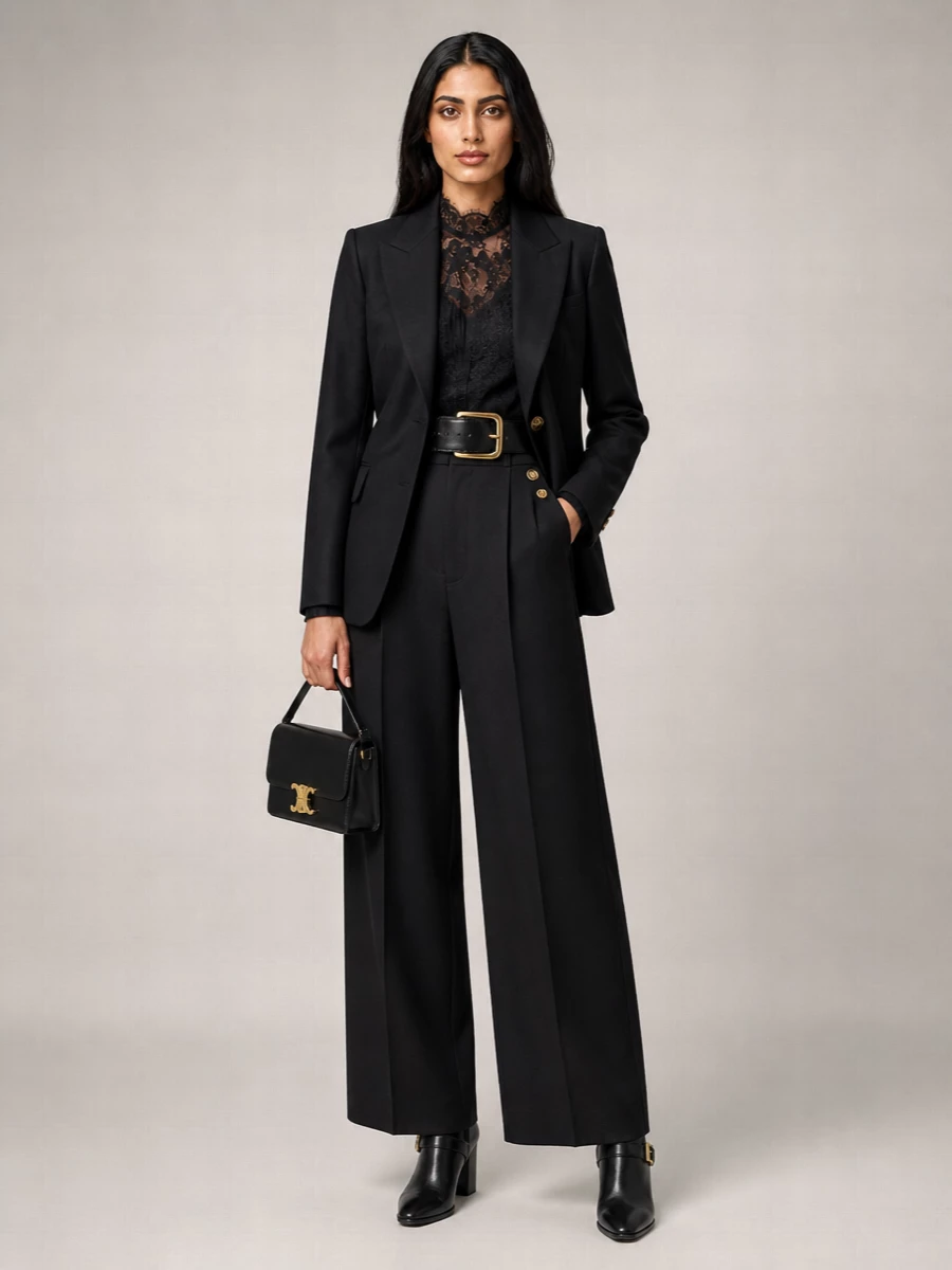 Zimmermann Wool Silk High-Rise Cropped Wide-Leg Trousers