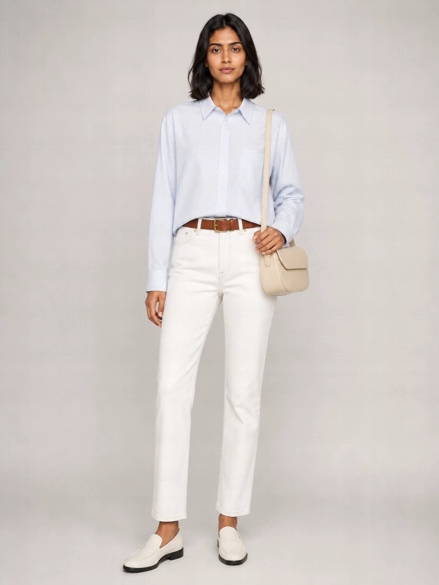 7 For All Mankind Lyocell Straight-Leg Trousers