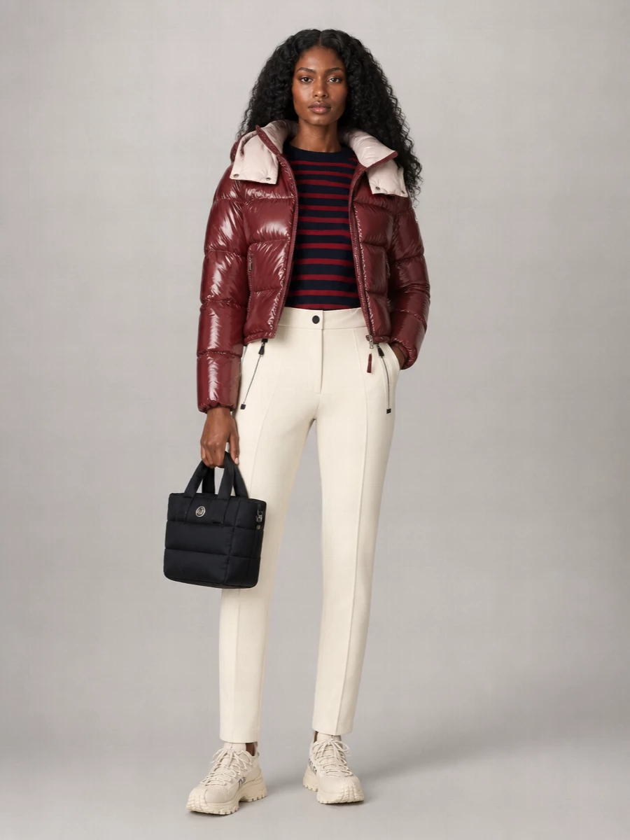 Moncler Down Cropped Hooded Puffer Jacket
