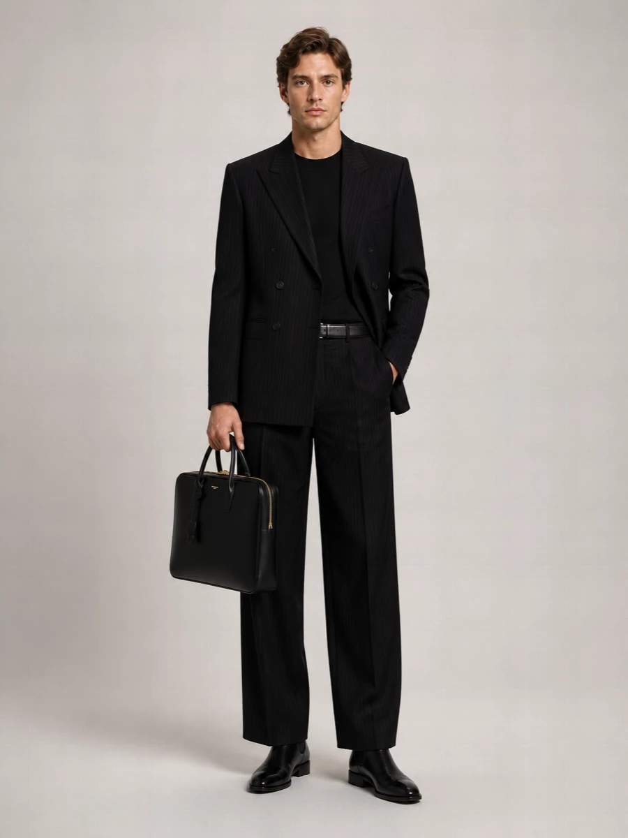 Saint Laurent Leather Messenger Bag