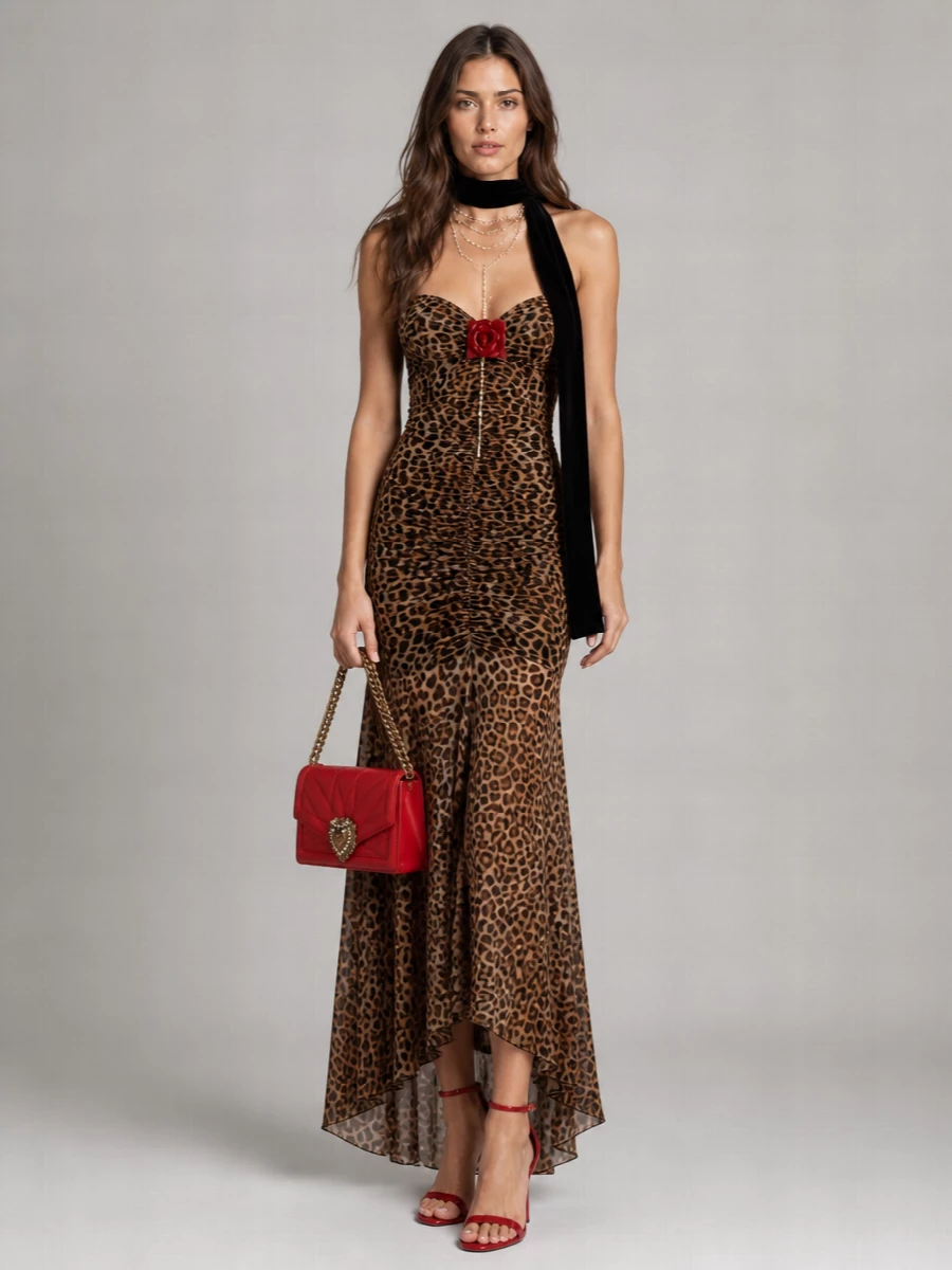 Blumarine Printed Jersey Maxi Dress