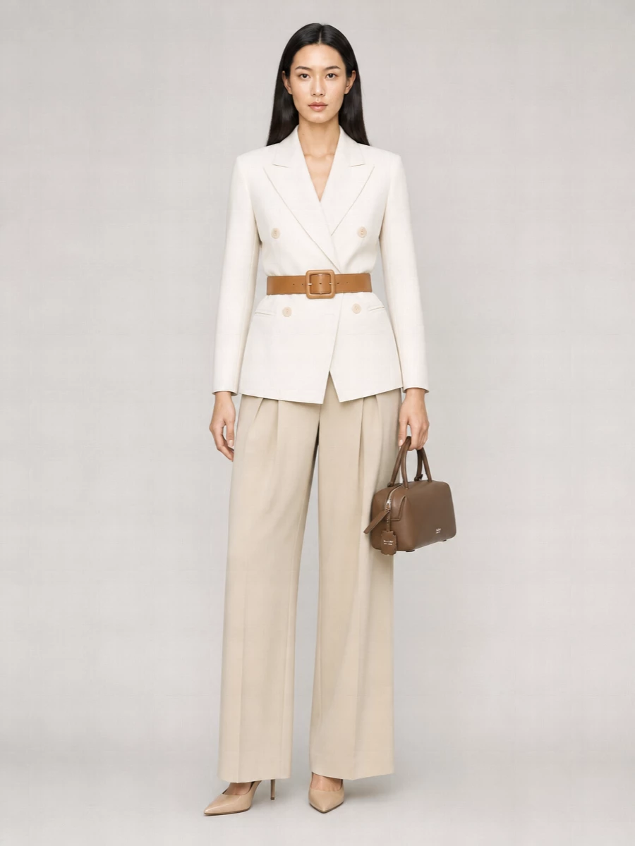 Max Mara Silk Pleated Wide-Leg Trousers