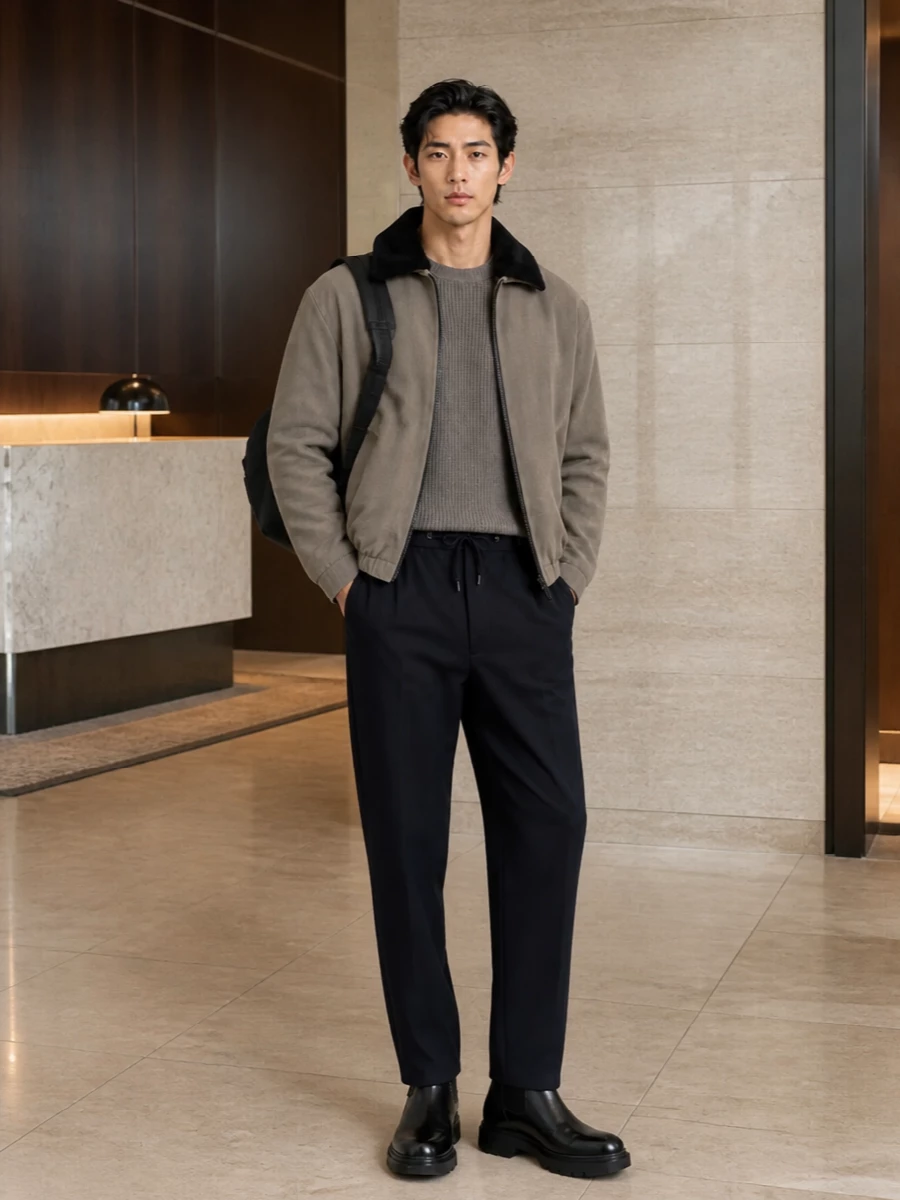 Giorgio armani bomber navy trousers chelsea boots