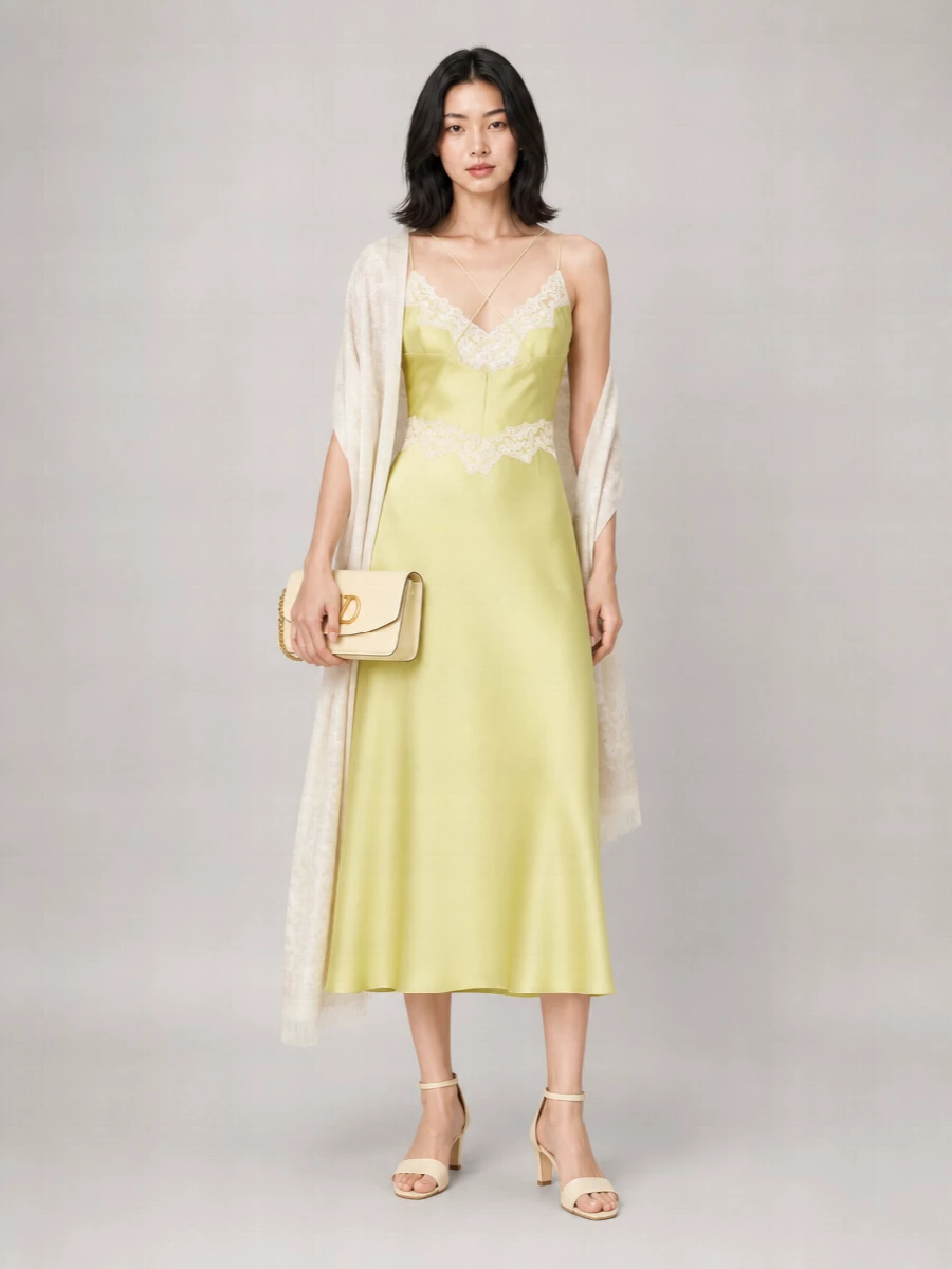 Alberta Ferretti Satin Lace Top