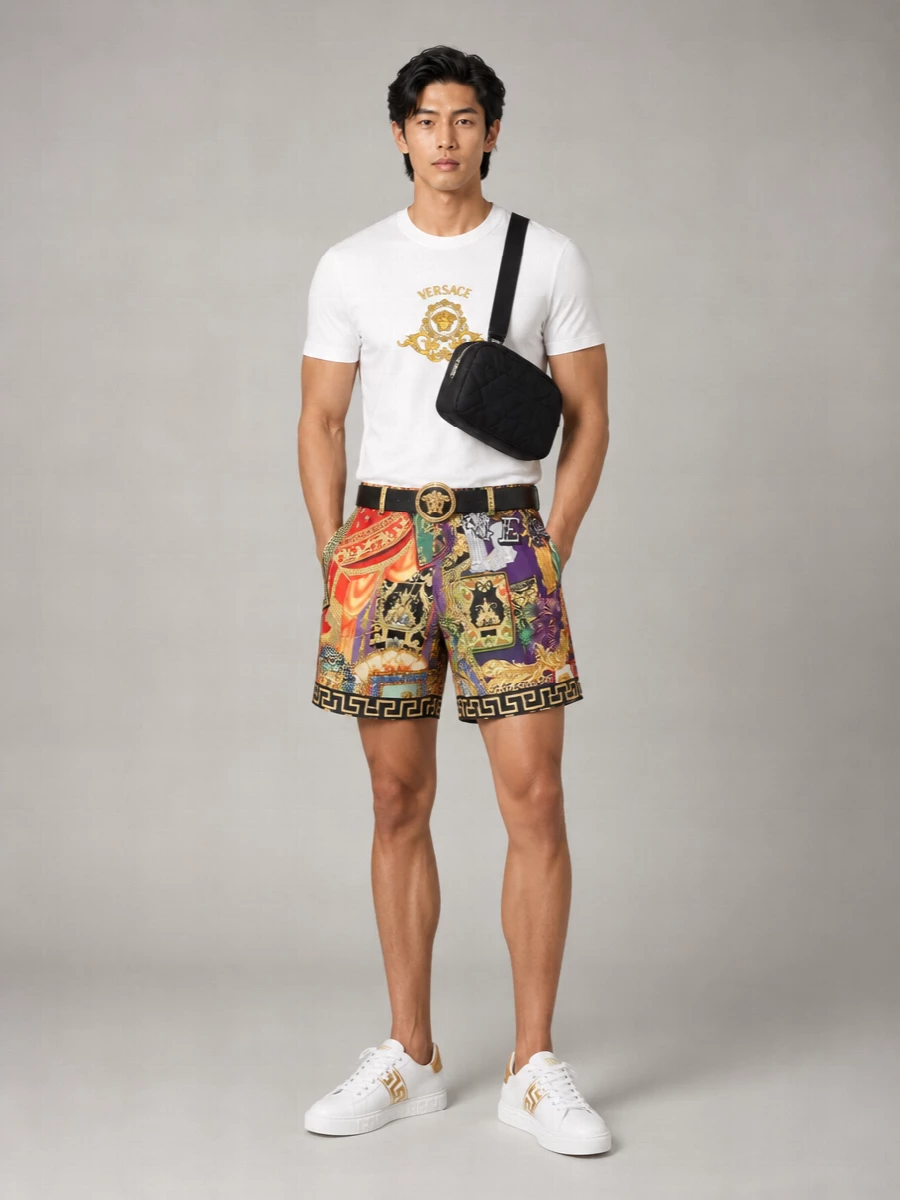 Versace Baroque-Print Swim Shorts