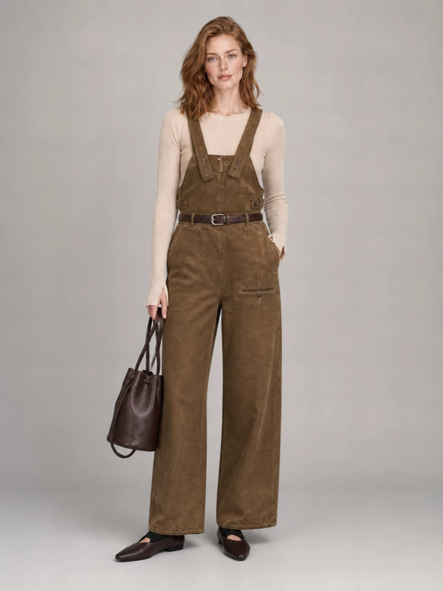 Uma Wang Cotton Wide-Leg Dungarees