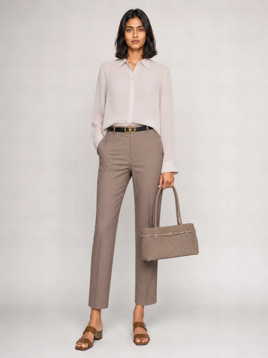 The Frankie Shop High-Rise Straight-Leg Suit Trousers