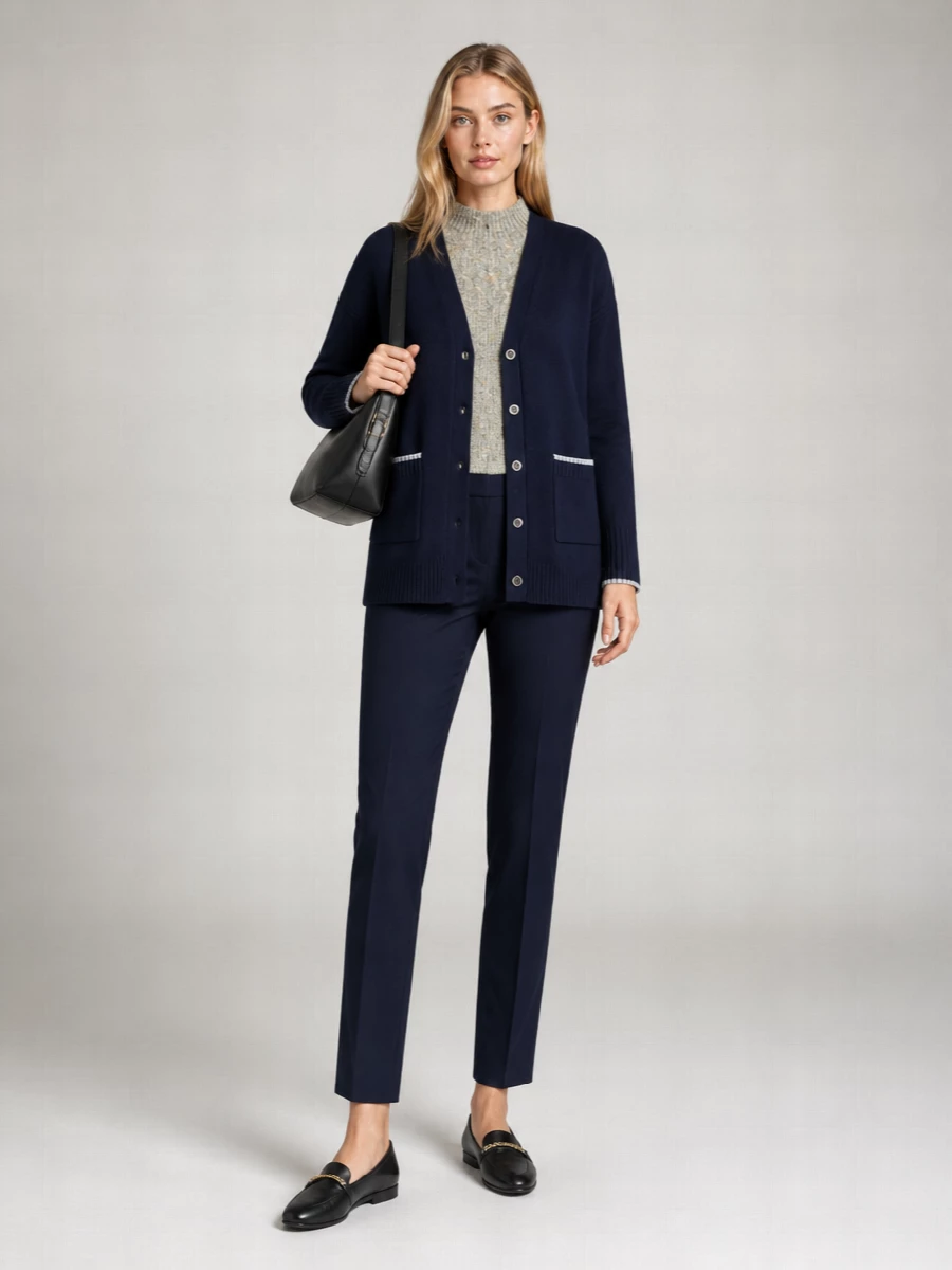 Pinko Cashmere Wool Ribbed Cardigan