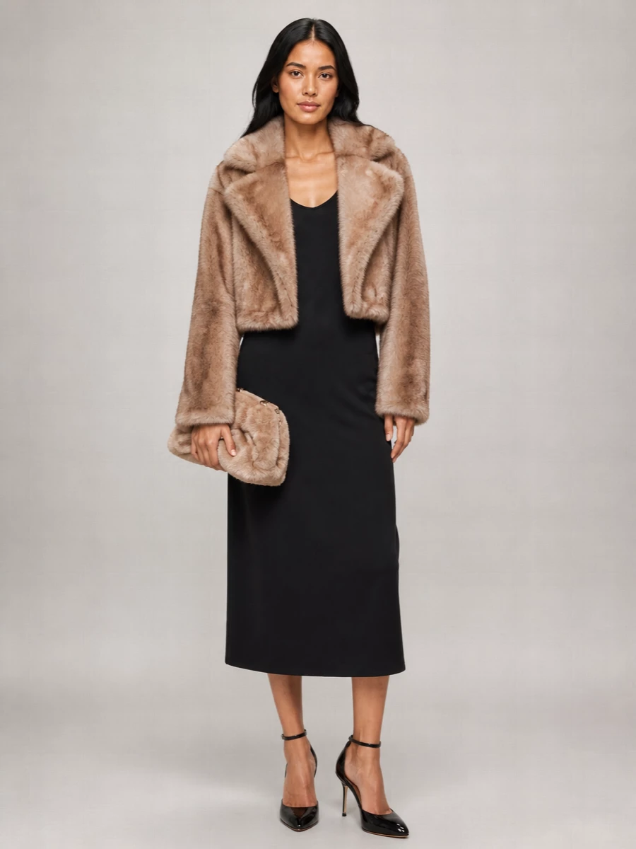 Themoiré Bios Medium Faux Fur Clutch Bag