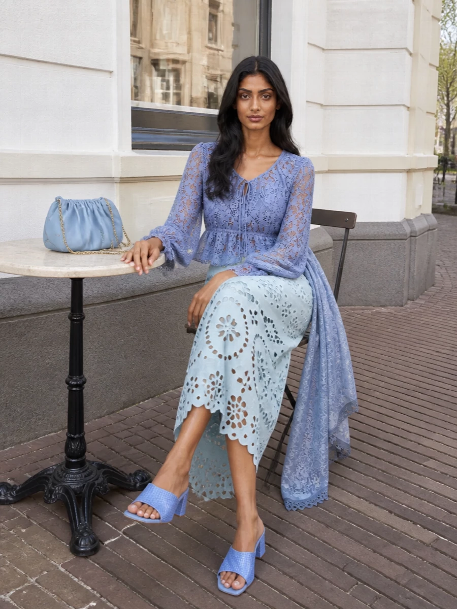 Michael kors lace blouse zimmermann midi skirt
