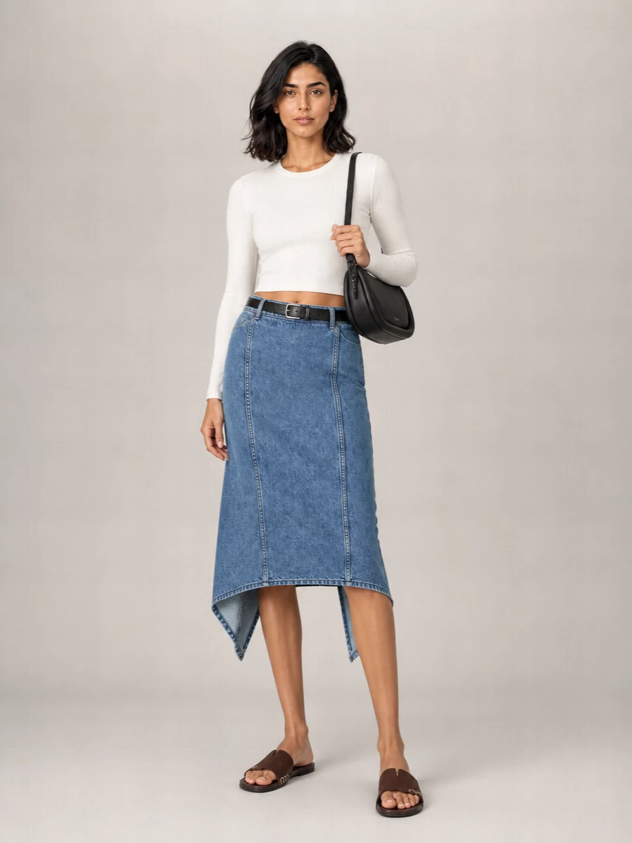 Jw Anderson Denim Asymmetric Skirt