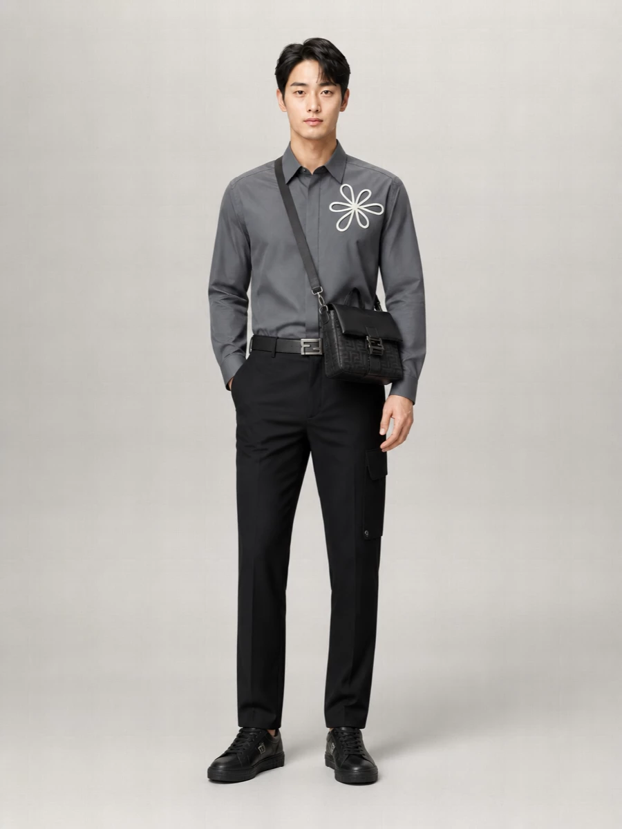 Fendi Cotton Gabardine Cargo Trousers