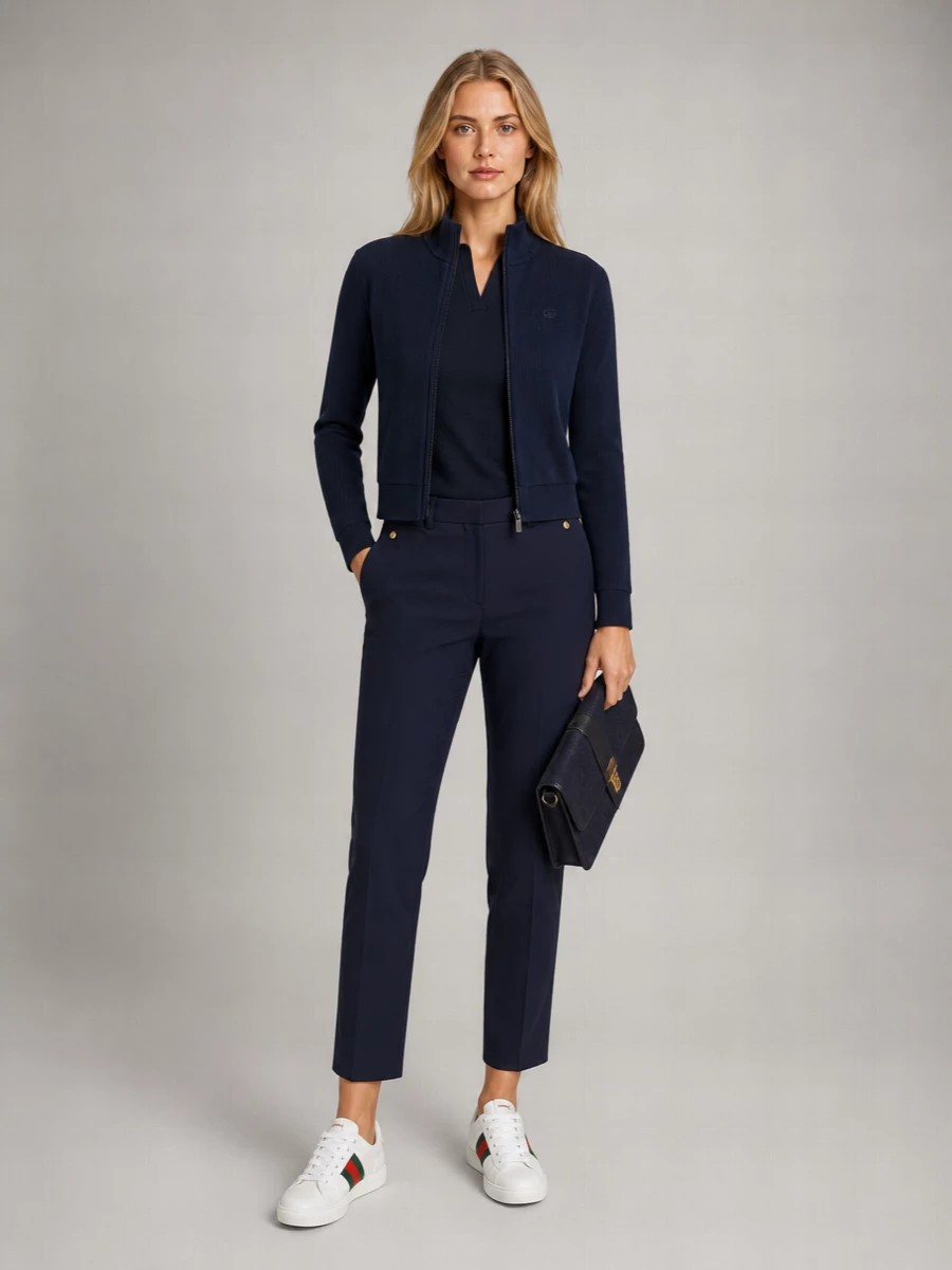 Gucci Ribbed High-Neck Cropped Jacket