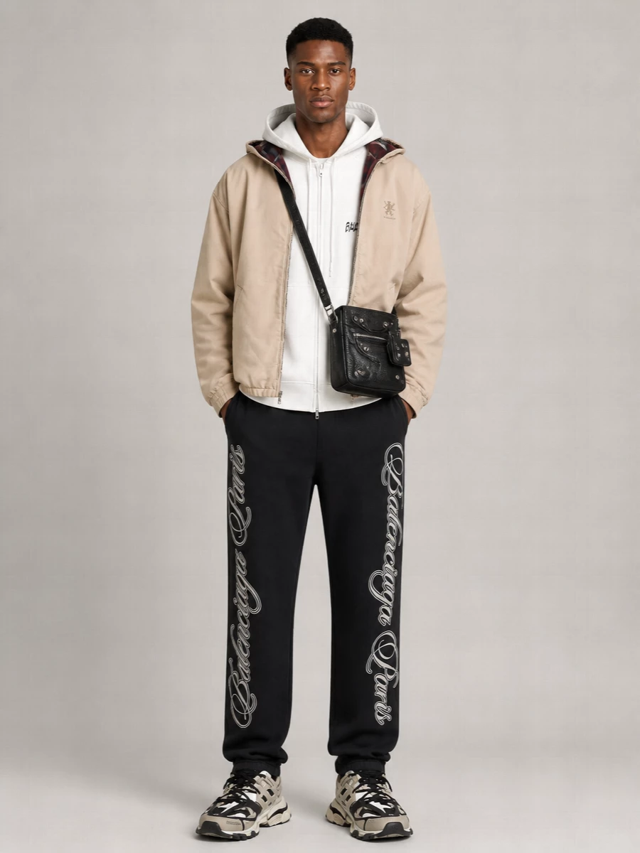 Balenciaga Cotton Blend Hooded Oversized Padded Jacket