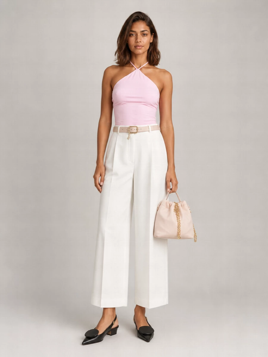 Jacquemus Halterneck V-Neck One-Piece Swimsuit