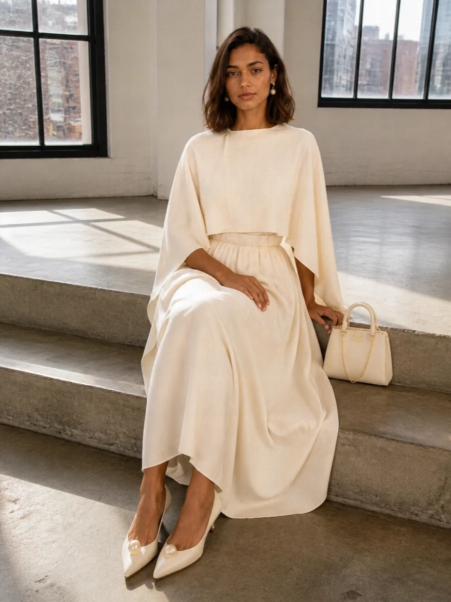 Alberta ferretti ivory midi dress outfit ideas