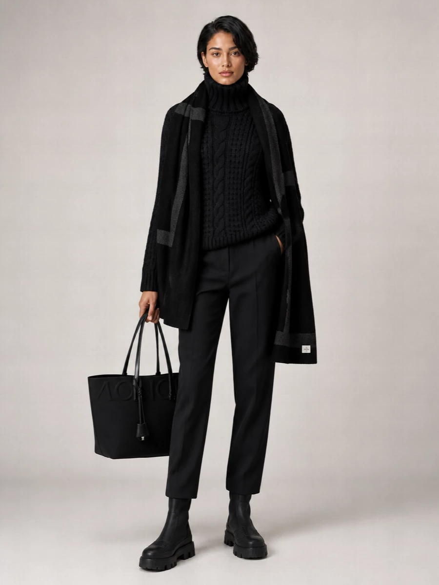 Moncler Genius Viscose Cable-Knit Ribbed Turtleneck Jumper