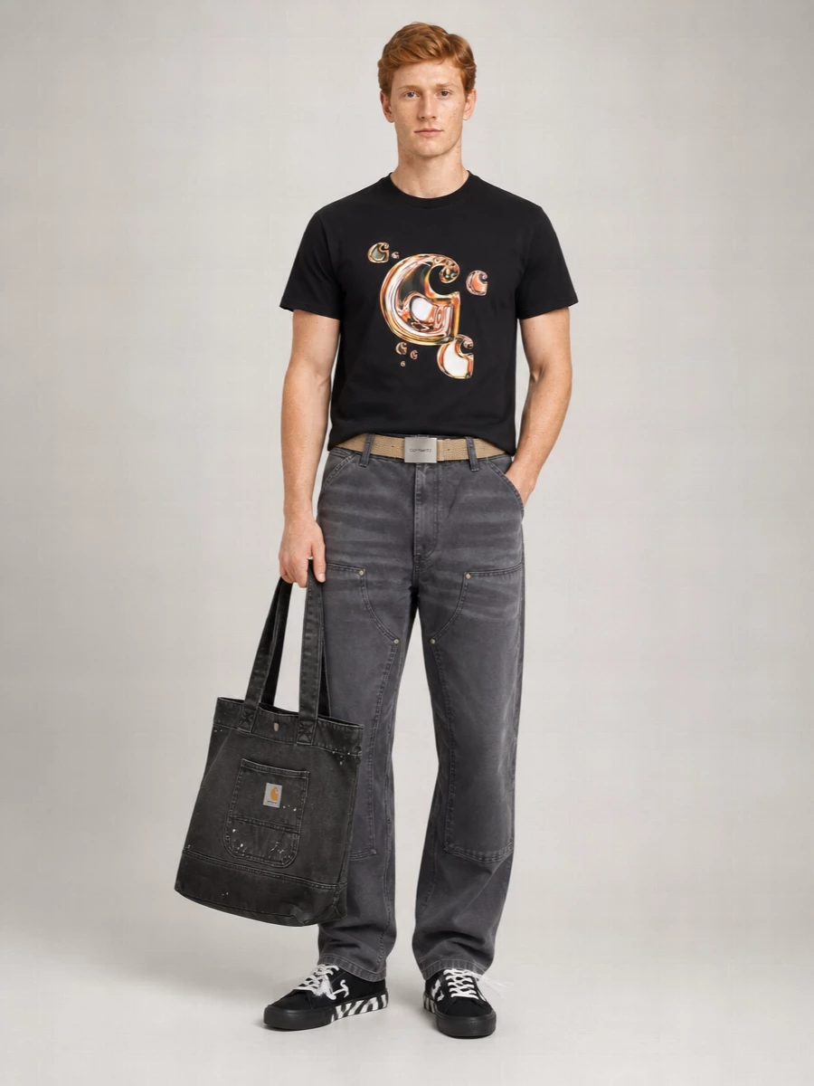 Carhartt Wip Ribbed Crew Neck Graphic Print T-Shirt