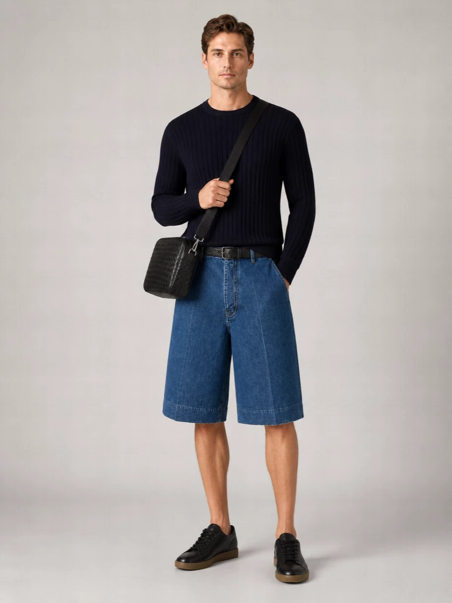 Bottega Veneta Denim Bermuda Shorts