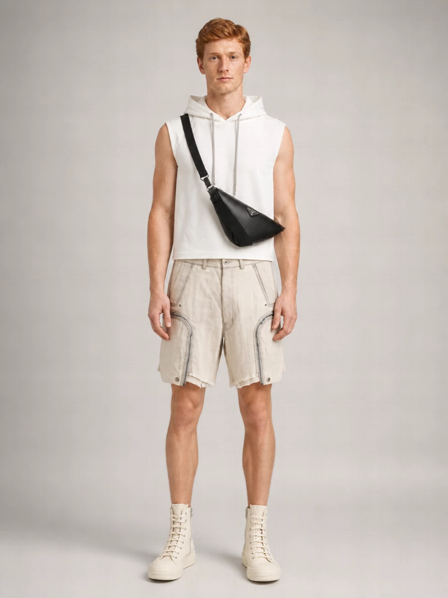 Rick Owens Drkshdw Cotton Hooded Sleeveless Tunic