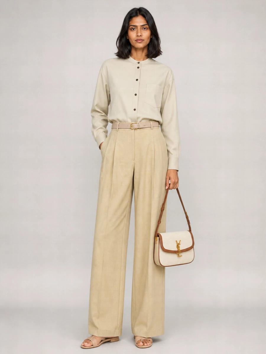 Yves Salomon Linen Wide-Leg Trousers